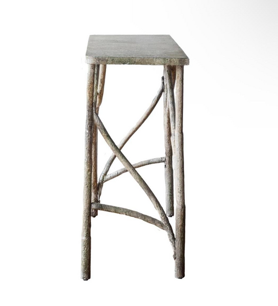 Faux Bois Metal Console Table - Matthew Izzo Collection