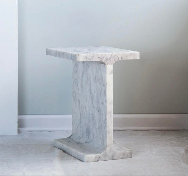 I Beam Marble Side Table - Matthew Izzo Collection