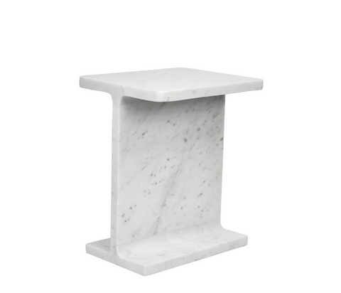 I Beam Marble Side Table - Matthew Izzo Collection