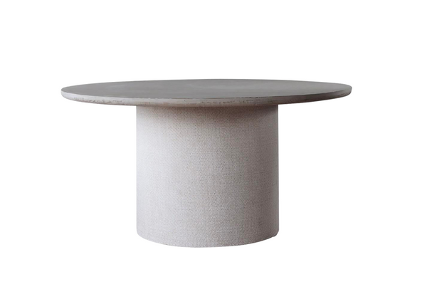 Cape 60" Round Pine & Rattan Pillar Dining Table - Matthew Izzo Collection