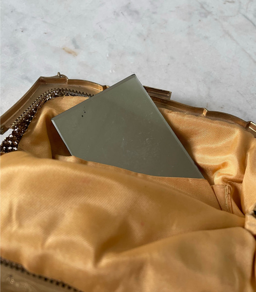 Art Deco Gold Mesh Clutch with Chain