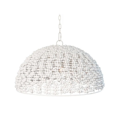 Remy Wood Bead Dome Pendant Light