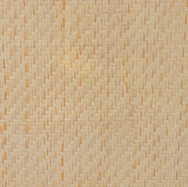 Fortune Rounded Edge Three Drawer Side Table - Natural Grasscloth w/Brass Beetle Knobs