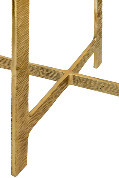 Ricky Hammered Brass Side Table with Poured Glass Top