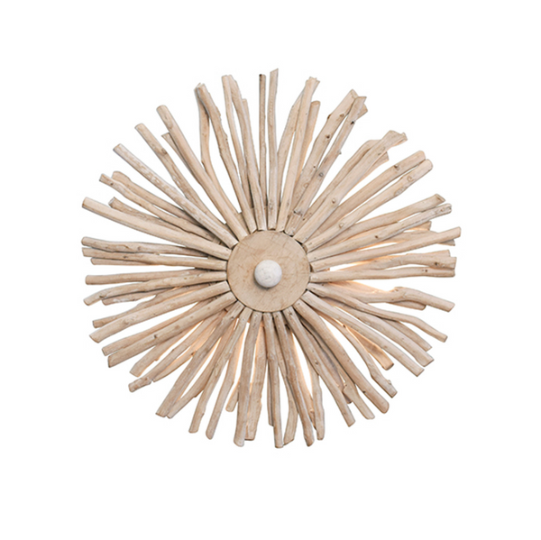 Rio Eucalyptus Wood Wall Sconce/Semi Flushmount Ceiling Light
