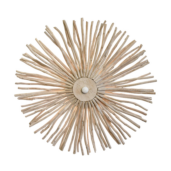 Rio Eucalyptus Wood Wall Sconce/Semi Flushmount Ceiling Light