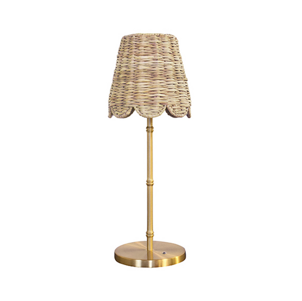 Hallie Rechargeable Table Lamp - Rattan & Brass