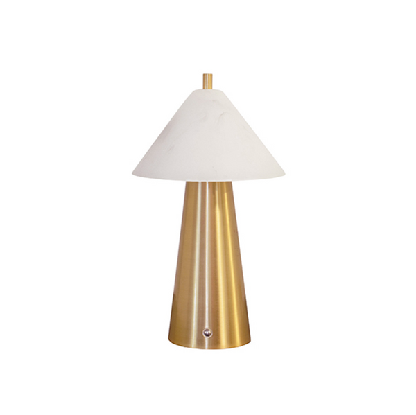 Farley Modern Rechargeable Mini Table Lamp - Brass & Faux Alabaster