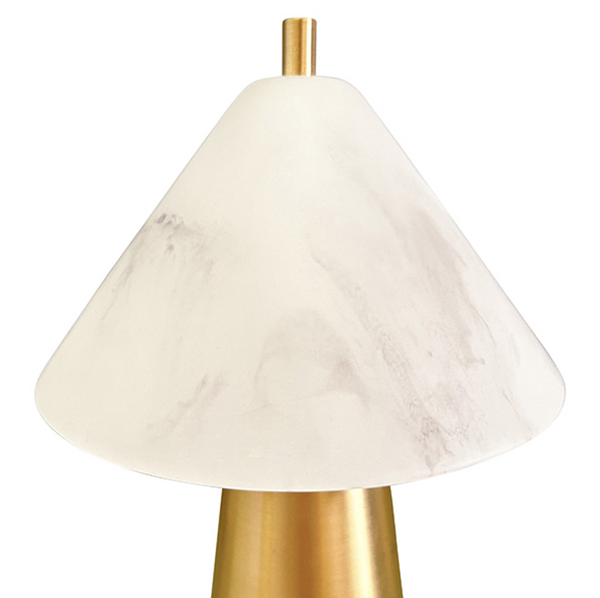 Farley Modern Rechargeable Mini Table Lamp - Brass & Faux Alabaster
