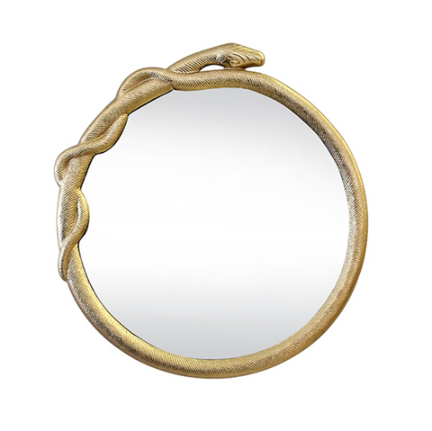 Lucius Round Wall Mirror - Snake Motif