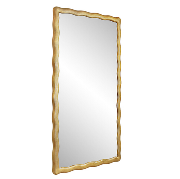 Kylo Wavy Textured Brass Wall Mirror