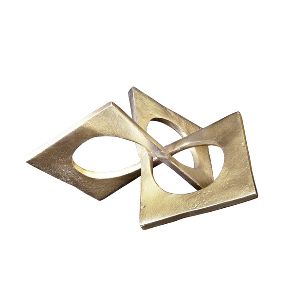 Twist Antique Brass Geometric Sculpture