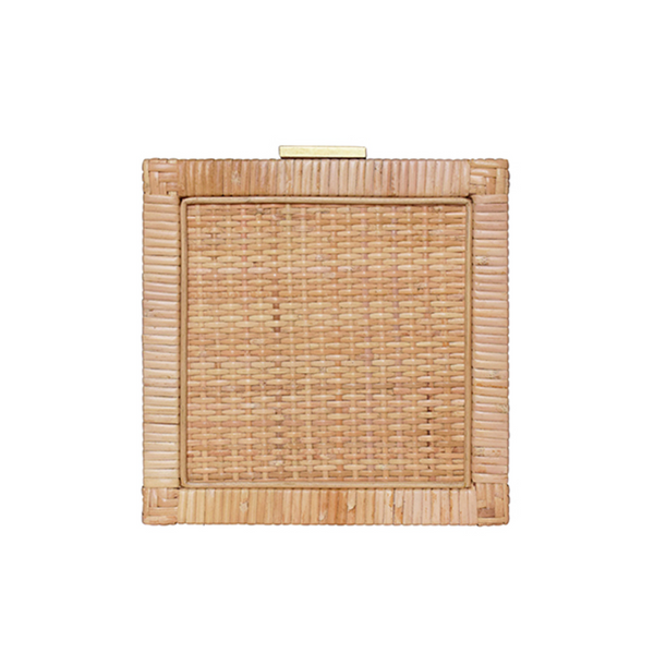 Bruno Rattan & Brass Small Decorative Box