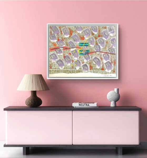 Barbara Beck 1989 Abstract Acrylic Painting on Paper