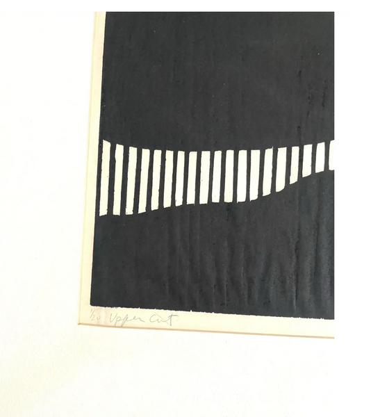 Barbara Beck 1975 Matted Woodblock Print on Paper - Original Mat