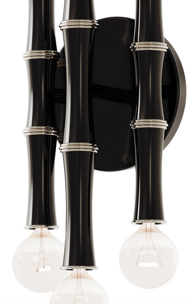 Kane Modern Wall Sconce - Obsidian & Polished Nickel