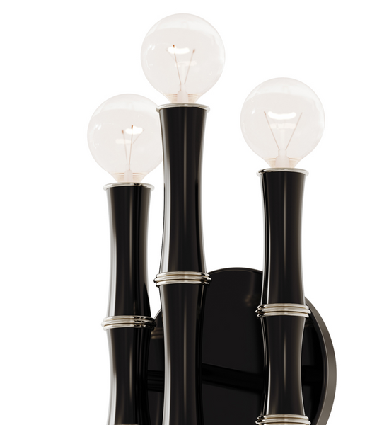 Kane Modern Wall Sconce - Obsidian & Polished Nickel