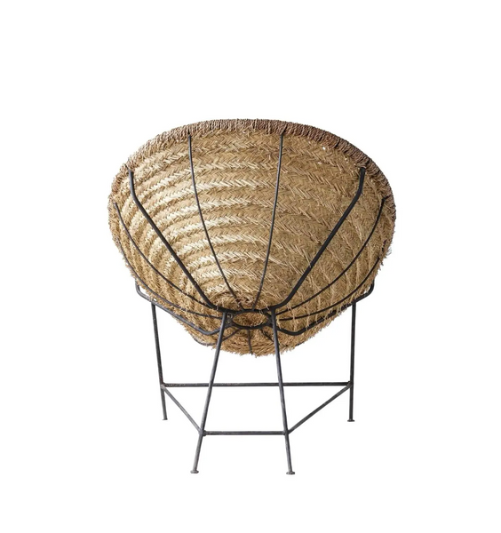 Seagrass & Iron Frame Lounge Chair - Matthew Izzo Collection