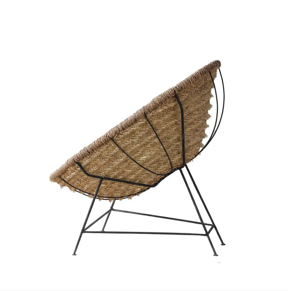 Seagrass & Iron Frame Lounge Chair - Matthew Izzo Collection