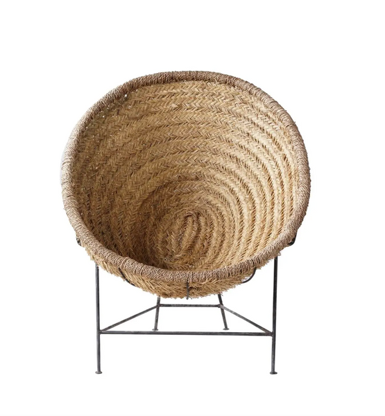 Seagrass & Iron Frame Lounge Chair - Matthew Izzo Collection