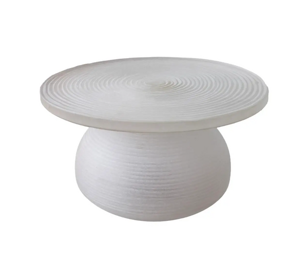 Frosted Glass Round Coffee Table w/Brass Accent - Matthew Izzo Collection