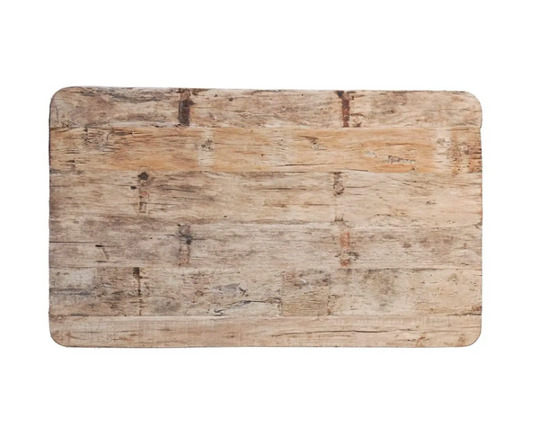 Rustic Upcyled Wood & Textured Iron Coffee Table