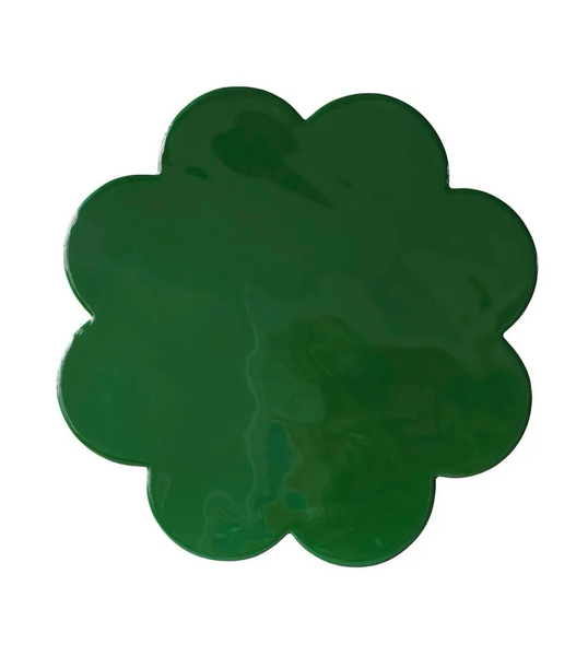 Glossy Emerald Green Flower Side Table - Matthew Izzo Collection