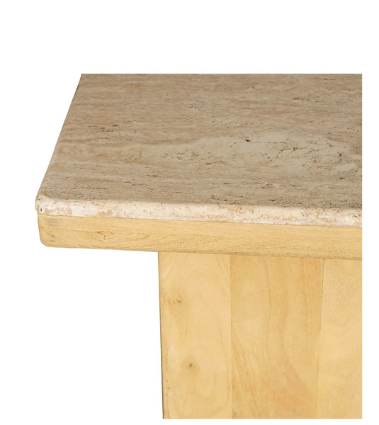 Ida Mango Wood & Marble Side Table - Matthew Izzo Collection