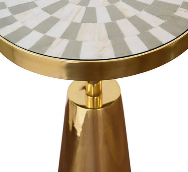 Elias Brass & Bone Accent Table