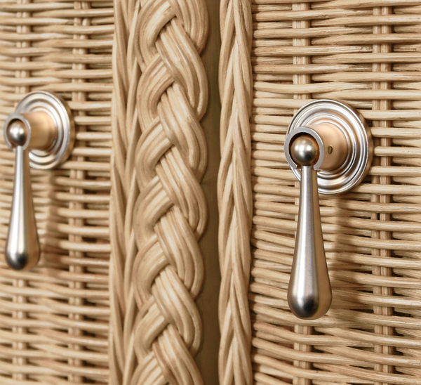 Evander Four Door Buffet - Wrapped Rattan w/Brass Door Pulls