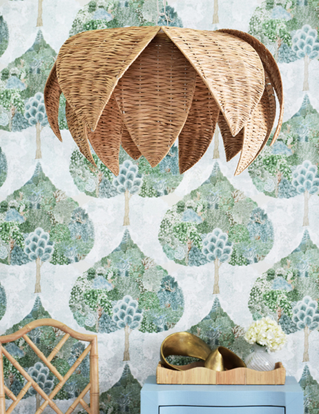 Franny Rafia Lotus Shaped Pendant Light