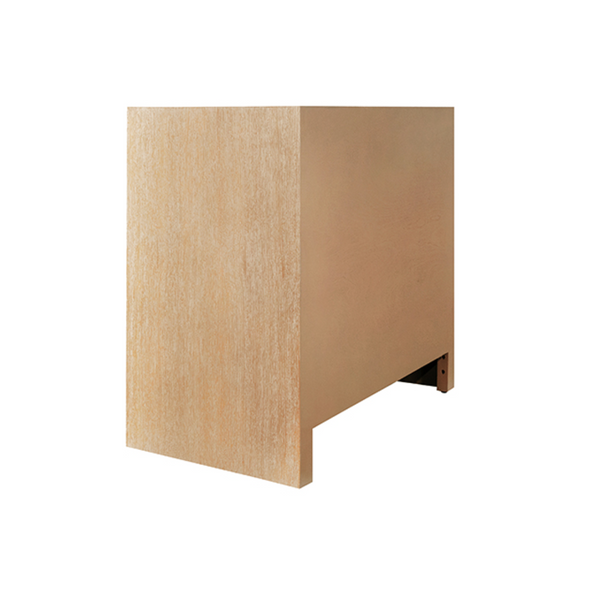 Alden Two Door Cabinet  - Cerused Oak, Cane, & Brass Knobs