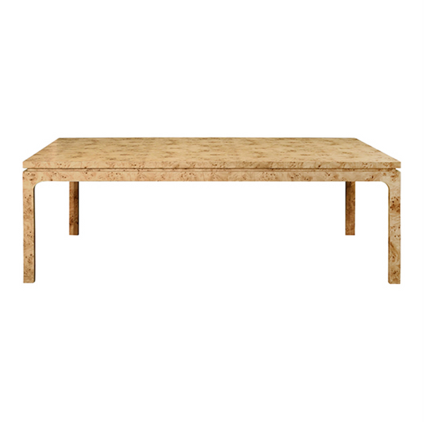 Adams Modern Light Burl Wood 86" Rectangular Dining Table
