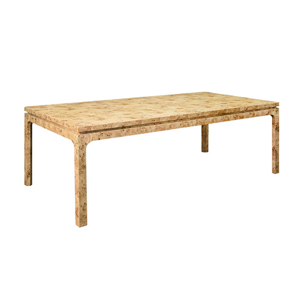 Adams Modern Light Burl Wood 86" Rectangular Dining Table