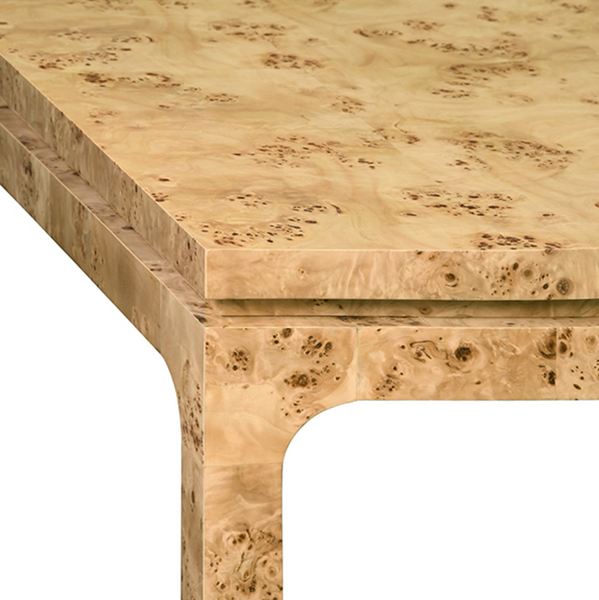 Adams Modern Light Burl Wood 86" Rectangular Dining Table