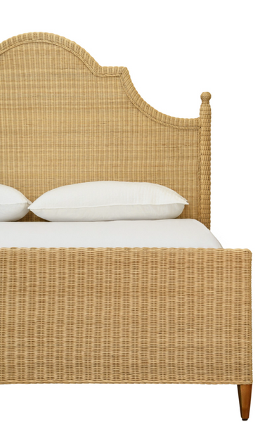 Chamberlain Rattan Bed Frame -Arched Headboard, Footboards, & Side Rails