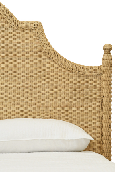 Chamberlain Rattan Bed Frame -Arched Headboard, Footboards, & Side Rails