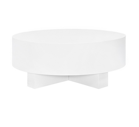 Oslo 42" Round Coffee Table - White Lacquer