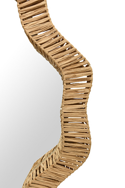 Komodo Natural Rattan Organic Shaped Wall Mirror