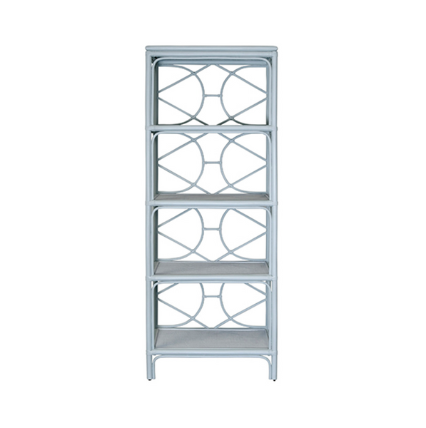 Danielle Light Blue Rattan Multi Shelf Etagere