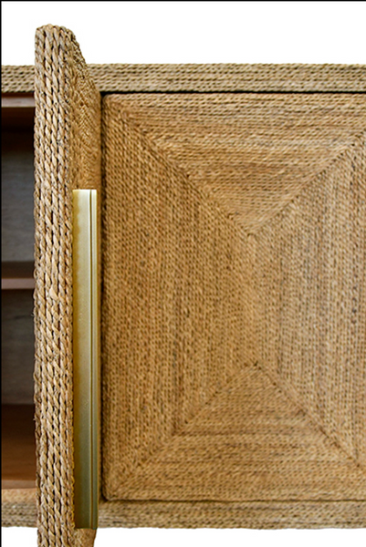 Casey Wrapped Rope Four Door Buffet With Satin Brass Hardware