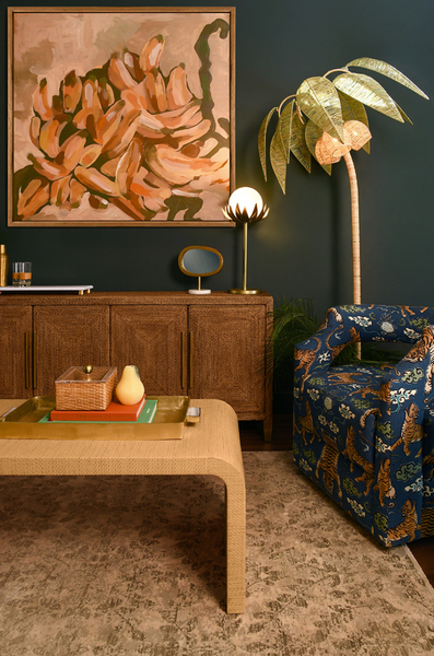 Casey Wrapped Rope Four Door Buffet With Satin Brass Hardware