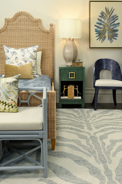 Blair Green Grasscloth, Glass Top, One Drawer Square Side Table with Satin Brass Drawer Pull