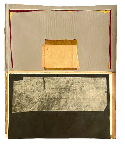 Barbara Beck 1960s Abstract Mixed Medium Paper Construction Art Piece