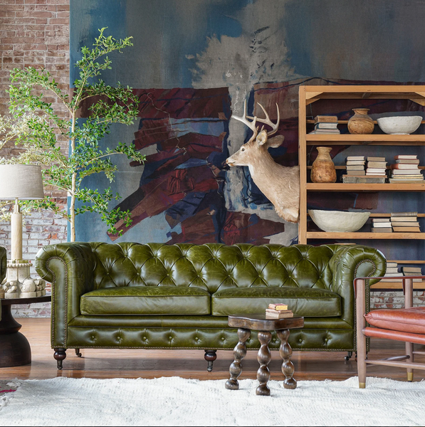 Churchill 87" Leather Chesterfield Sofa