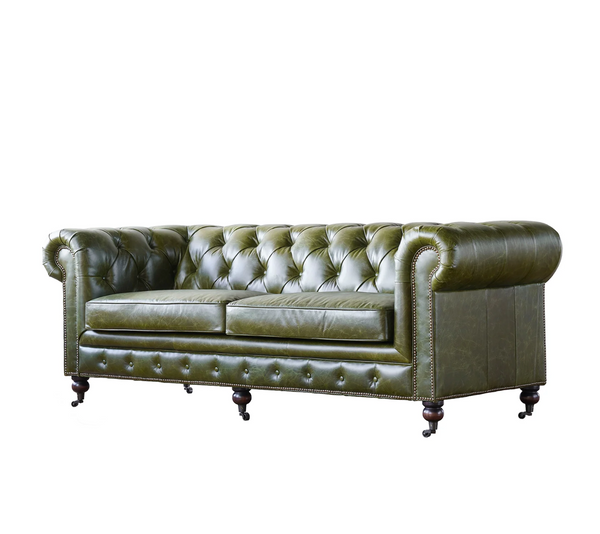 Churchill 87" Leather Chesterfield Sofa