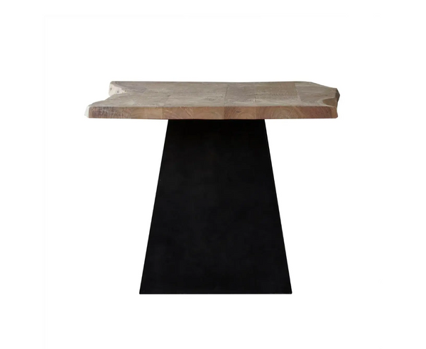 Lenox Raw Edge Acacia Wood X Pedestal Dining Table