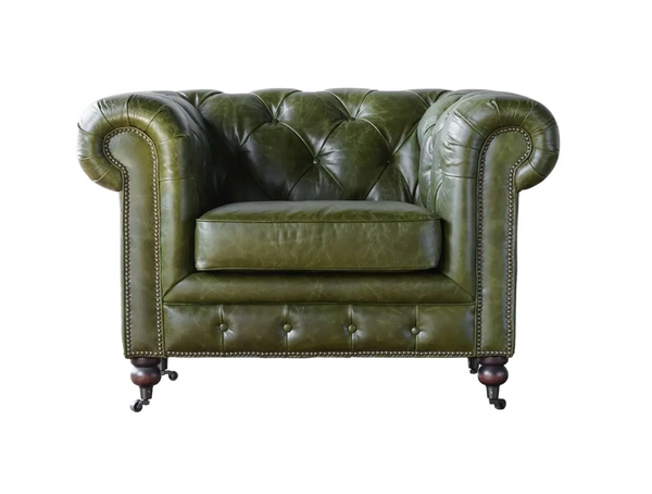 Churchill Olive Green Chesterfield Club Chair