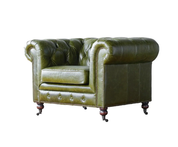 Churchill Olive Green Chesterfield Club Chair