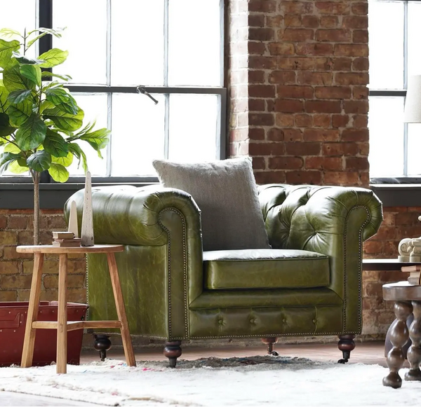 Churchill Olive Green Chesterfield Club Chair